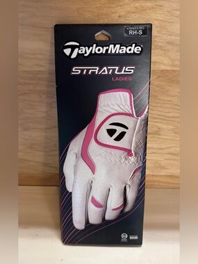 Women’s TaylorMade White and Pink Ladies Golf Glove - Stratus
